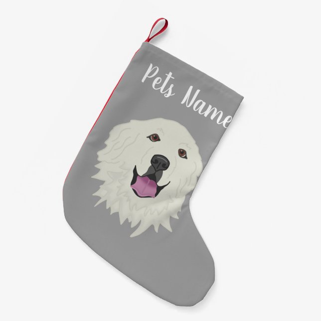 Personalised Great Pyrenees Small Christmas Stocking (Front (Hanging))