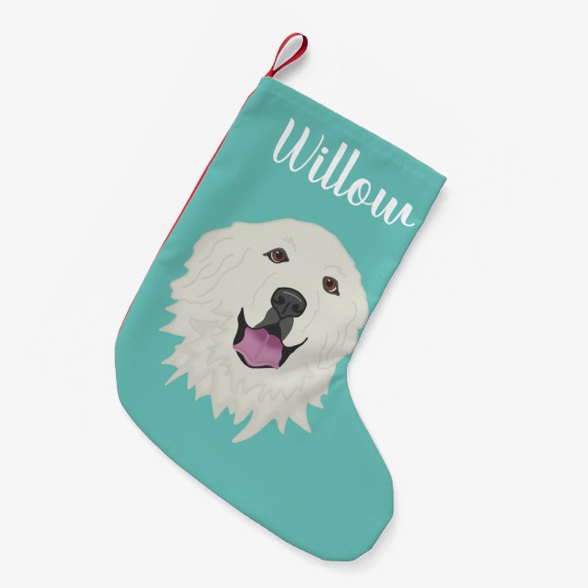 Personalised Great Pyrenees Small Christmas Stocking (Front (Hanging))