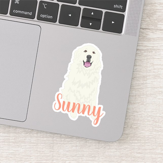Personalised Great Pyrenees Sticker (Detail)