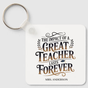 Personalised Great Teacher Lasts Forever Gift Key Ring