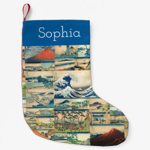 Personalised Great Wave Hokusai Views Mount Fuji Small Christmas Stocking