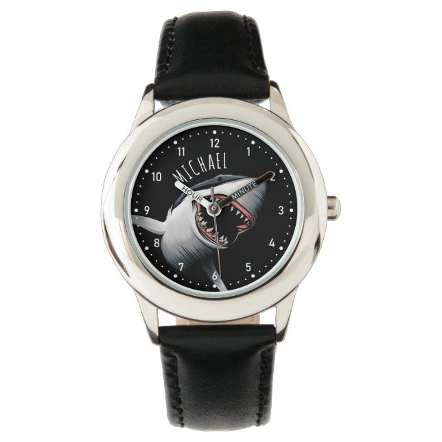 Personalised Great White Shark kids' watch (Front)