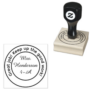 Personalised Great Work Teacher Rubber Stamp