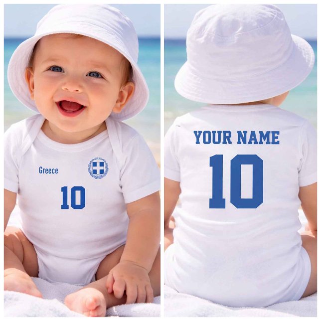 Personalised Greece Baby Bodysuit (Creator Uploaded)