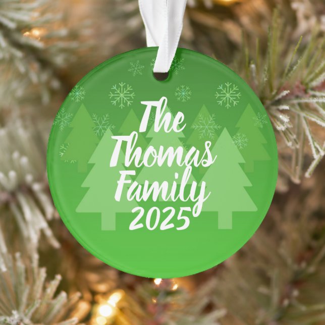 Personalised Green Acrylic Christmas Ornament (Tree)