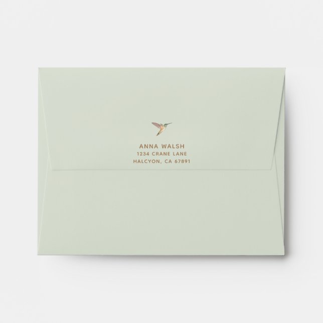 Personalised Green Allen's Hummingbird Envelope (Back (Top Flap))