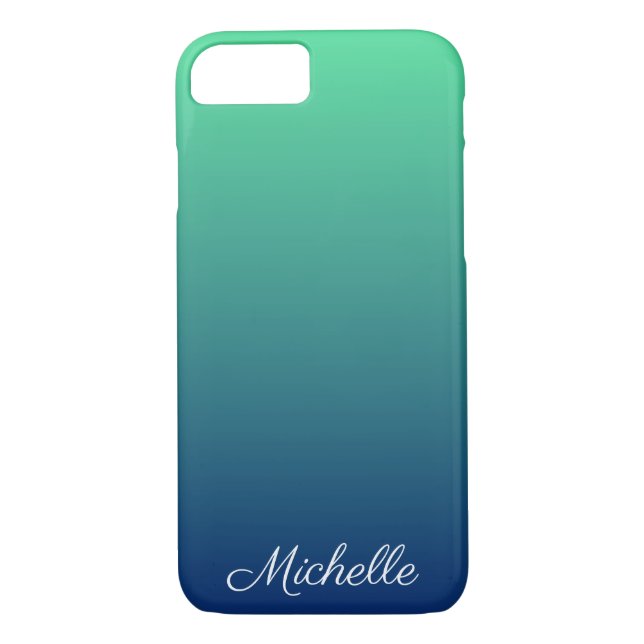 Personalised green and blue ombre Case-Mate iPhone case (Back)