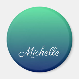 Personalised green and blue ombre magnet