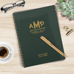 Personalised Green and Gold 3 Letter Monogram Logo Planner<br><div class="desc">Personalise a simple, practical and useful Green and Gold 3 Letter Monogrammed Planner with your employees names. A small gift for them and a professional and eye-catching promotional product for your company. Design created with consultants, accountants, and other professional service providers in mind. The gold font on the dark green...</div>
