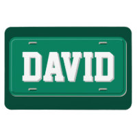 Personalised Green and White License Plate