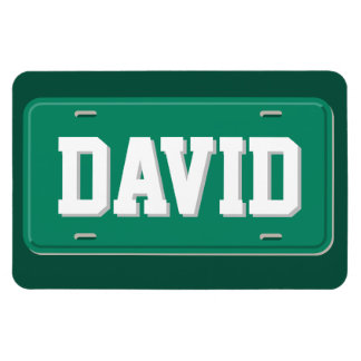 Personalised Green and White License Plate Magnet