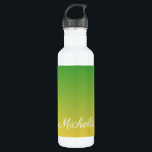 Personalised green and yellow ombre 710 ml water bottle<br><div class="desc">Personalised green and yellow ombre</div>