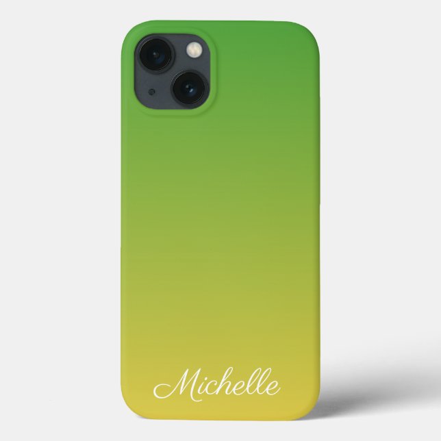 Personalised green and yellow ombre Case-Mate iPho iPhone Case (Back)