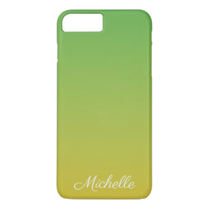 Personalised green and yellow ombre iPhone 8 plus/7 plus case
