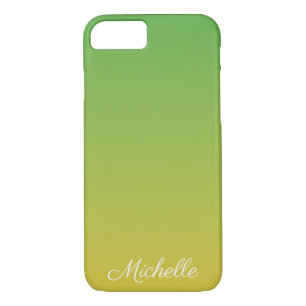 Personalised green and yellow ombre iPhone 8/7 case