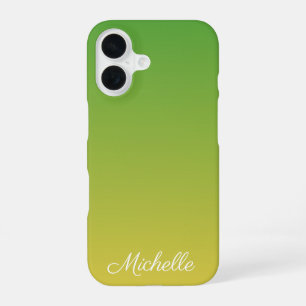 Personalised green and yellow ombre iPhone 16 case