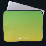Personalised green and yellow ombre laptop sleeve<br><div class="desc">Personalised green and yellow ombre</div>