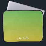 Personalised green and yellow ombre laptop sleeve<br><div class="desc">Personalised green and yellow ombre</div>