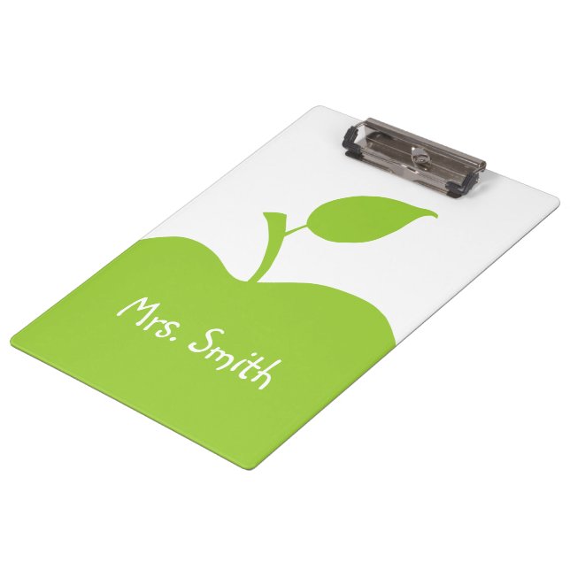 Personalised Green Apple Clipboard (Angled)