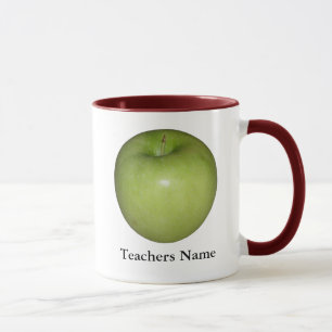 Personalised Green Apple  Teachers Mug