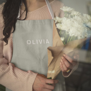 Personalised Green Ash Colour Custom   Elegant  Apron