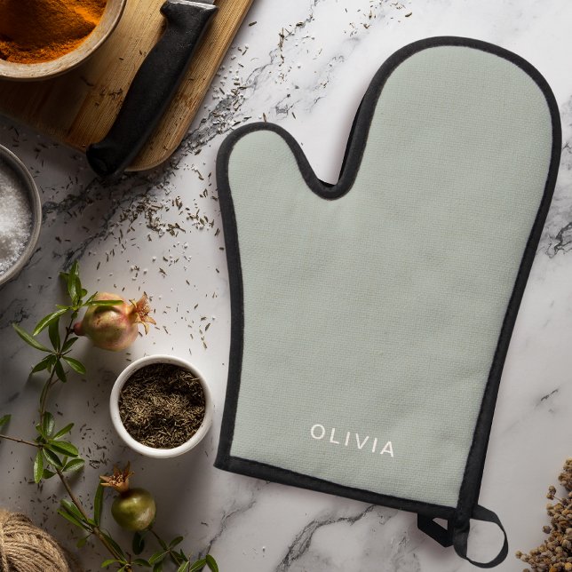 Personalised Green Ash Colour Custom Oven Mitt & Pot Holder Set (Creator Uploaded)