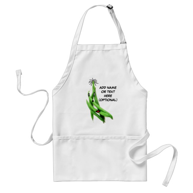 Personalised Green Bean Cartoon Standard Apron (Front)