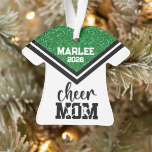 Personalised Green & Black Cheer Mum Ornament