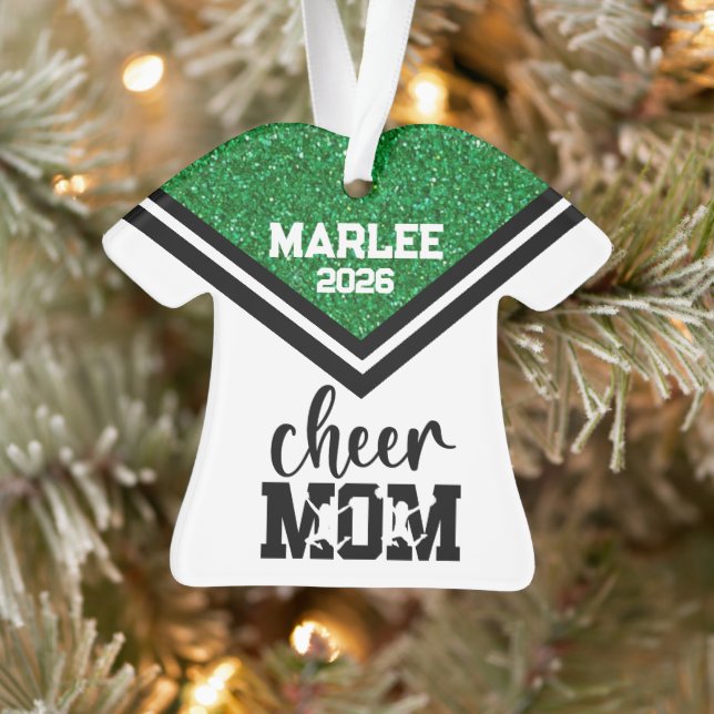 Personalised Green & Black Cheer Mum Ornament  (Tree)