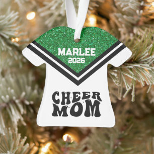 Personalised Green & Black Cheer Mum Ornament