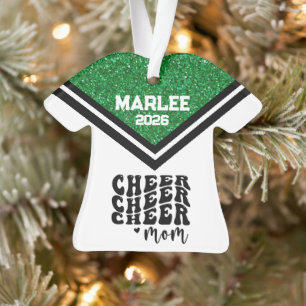 Personalised Green & Black Cheer Mum Ornament