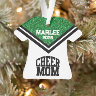 Personalised Green & Black Cheer Mum Ornament 