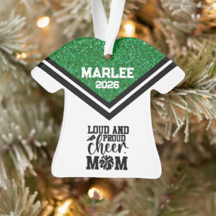 Personalised Green & Black Cheer Mum Ornament 