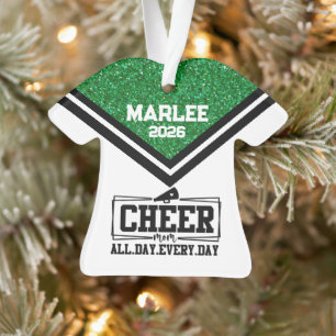 Personalised Green & Black Cheer Mum Ornament 