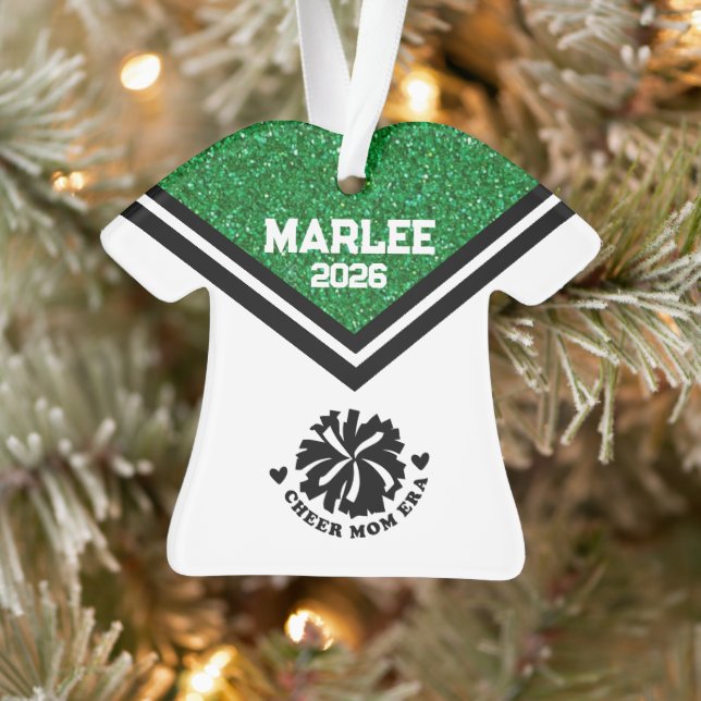 Personalised Green & Black Cheer Mum Ornament  (Tree)
