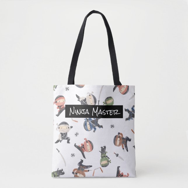Personalised Green Blue Orange Ninja Gift Design  Tote Bag (Front)