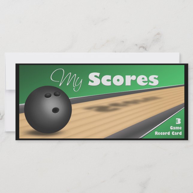 Personalised Green Bowling Score Cards (Front)