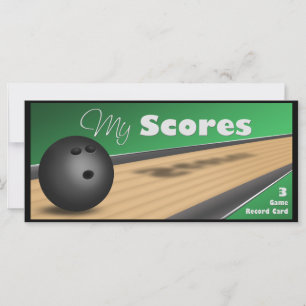 Personalised Green Bowling Score Cards