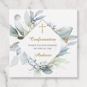 Personalised Green Boy Confirmation Favour Tags