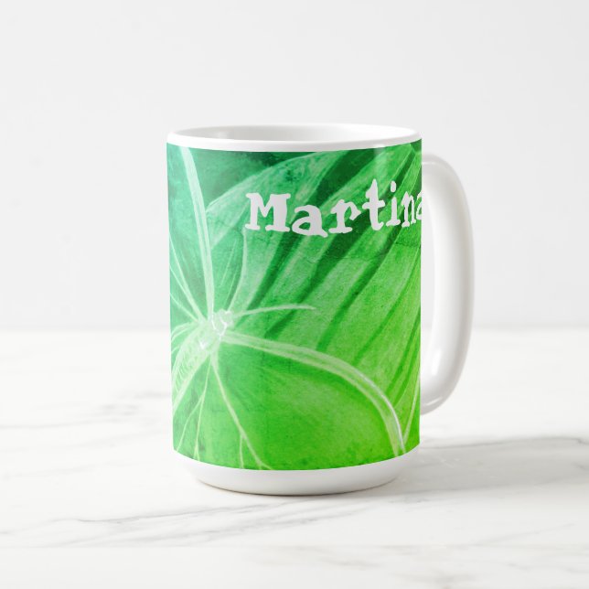 Personalised Green Butterfly Coffee mug (Front Right)