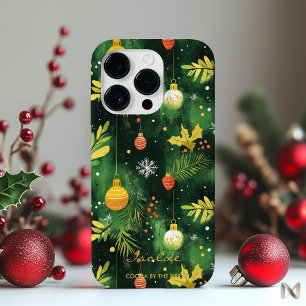 Personalised Green Christmas Ornaments Case-Mate iPhone 14 Pro Case