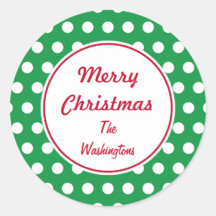 Personalised Green Christmas Stickers