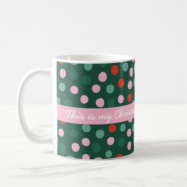 Personalised Green Christmas Template Mug (Left)