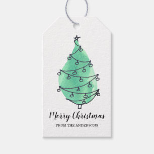 Personalised Green Christmas Tree Gift Tags