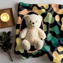 Personalised Green Cow Print Sherpa Blanket