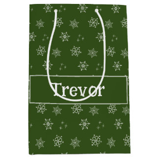 Personalised Green Custom Snowflake Gift Bag