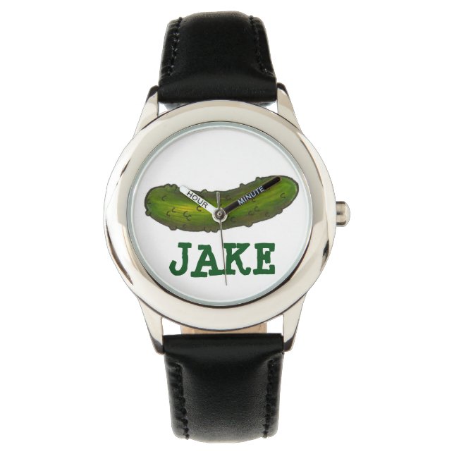 Personalised Green Dill Pickle Pickles Watch (Front)