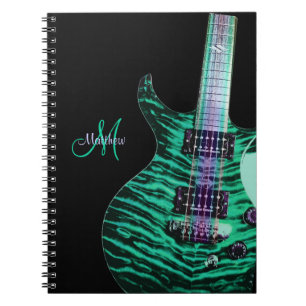 Personalised Green Electric Guitar Music Notebook
