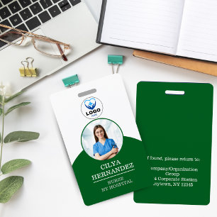 Personalised Green Employee Photo ID Badge