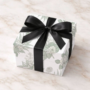 Personalised Green Eucalyptus Wedding  Wrapping Paper Sheet